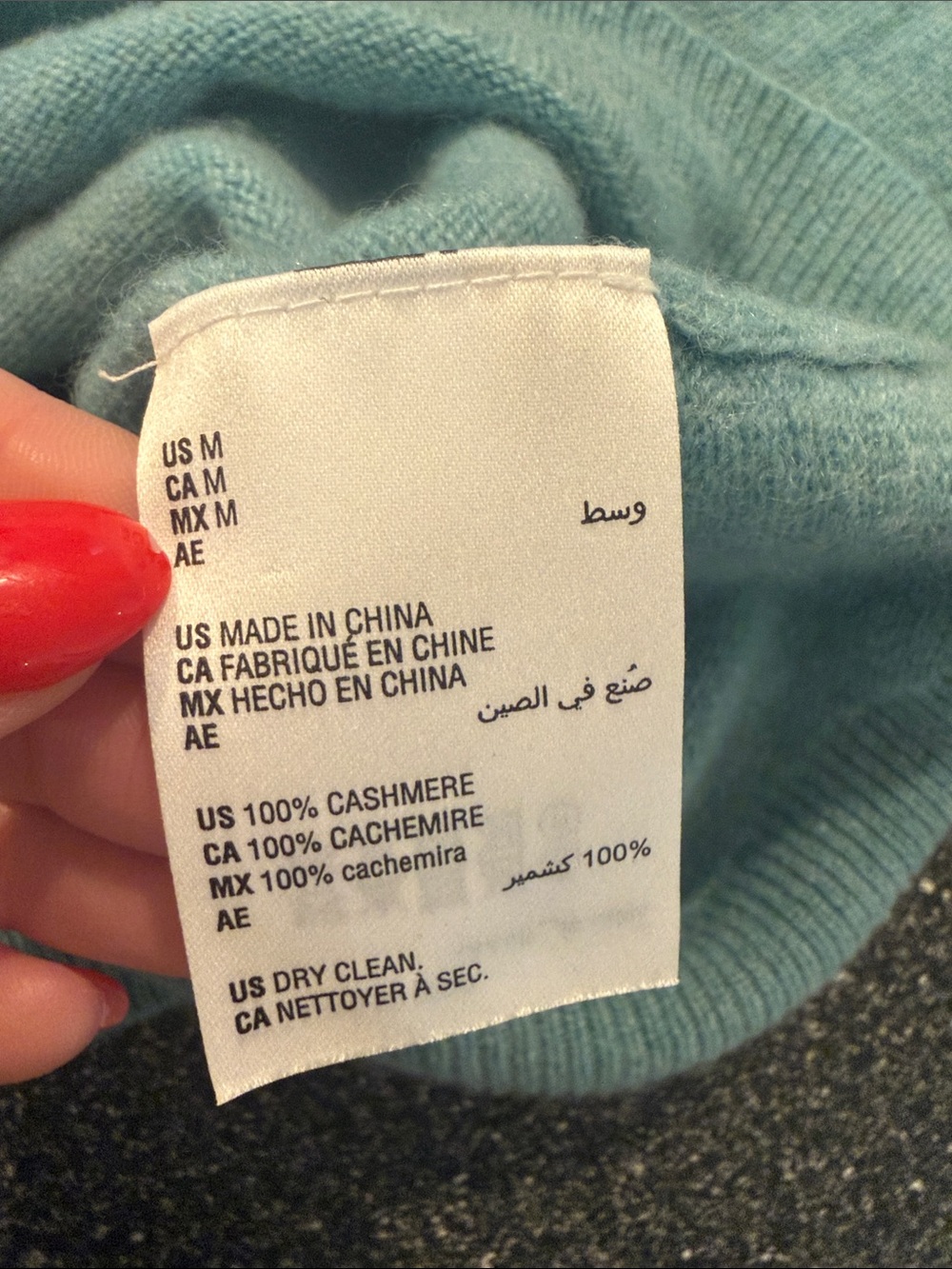 Women’s Charter Club Cashmere Sweater in Soft turqouise - size medium - Picture 3 of 5